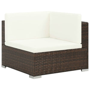 vidaXL Patio Furniture Set 7 Piece Outdoor Sofa with Coffee Table Poly Rattan-9
