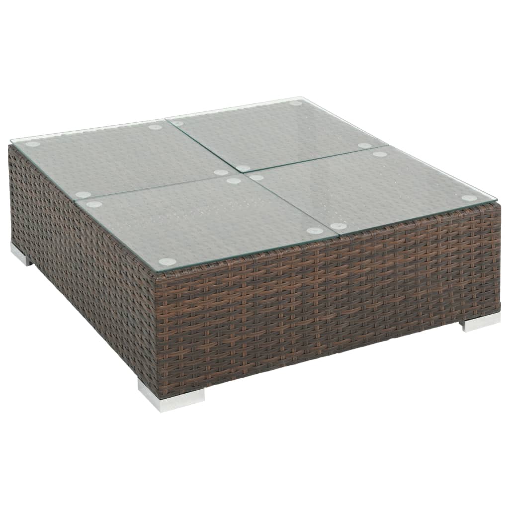 vidaXL Patio Furniture Set 7 Piece Outdoor Sofa with Coffee Table Poly Rattan-13