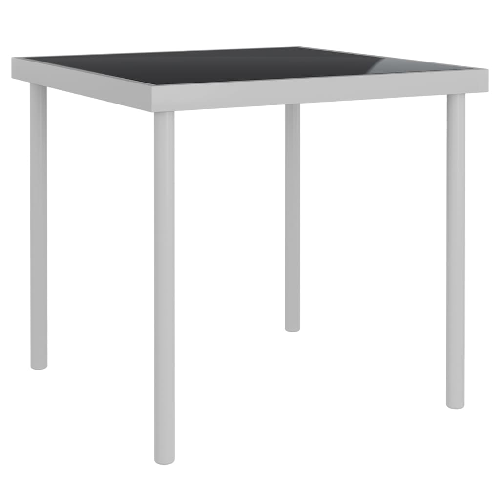 vidaXL Patio Dining Table Glass and Steel Furniture Anthracite/Light Gray-0