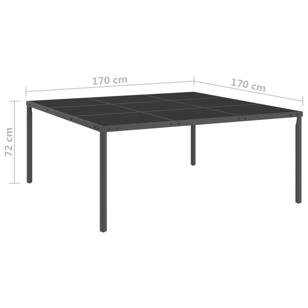 vidaXL Patio Dining Table Anthracite Table 66.9"x66.9"x28.3"/86.6"x35.4"x29.5"-3