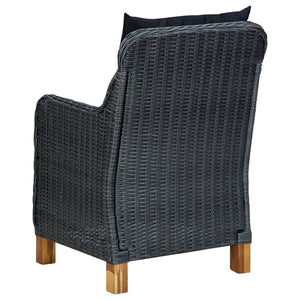 vidaXL Patio Chairs with Cushions 2 pcs Poly Rattan Dark Gray-5