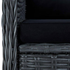 vidaXL Patio Chairs with Cushions 2 pcs Poly Rattan Dark Gray-6