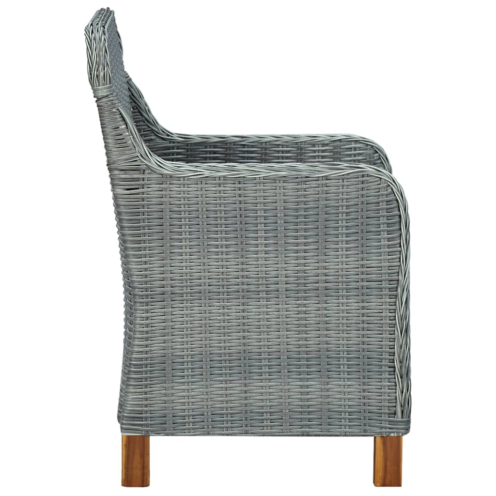 vidaXL Patio Chairs with Cushions 2 pcs Poly Rattan Light Gray-4