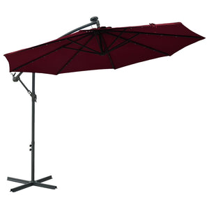 vidaXL Cantilever Umbrella Parasol with Solar LEDs Patio Umbrella Sunshade-75