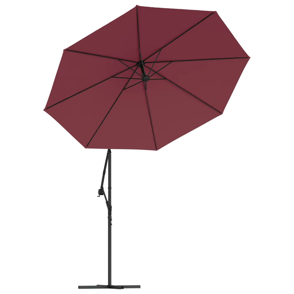 vidaXL Cantilever Umbrella Parasol with Solar LEDs Patio Umbrella Sunshade-41