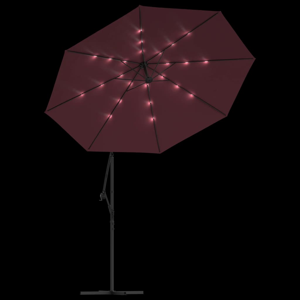 vidaXL Cantilever Umbrella Parasol with Solar LEDs Patio Umbrella Sunshade-51