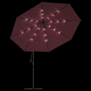 vidaXL Cantilever Umbrella Parasol with Solar LEDs Patio Umbrella Sunshade-91