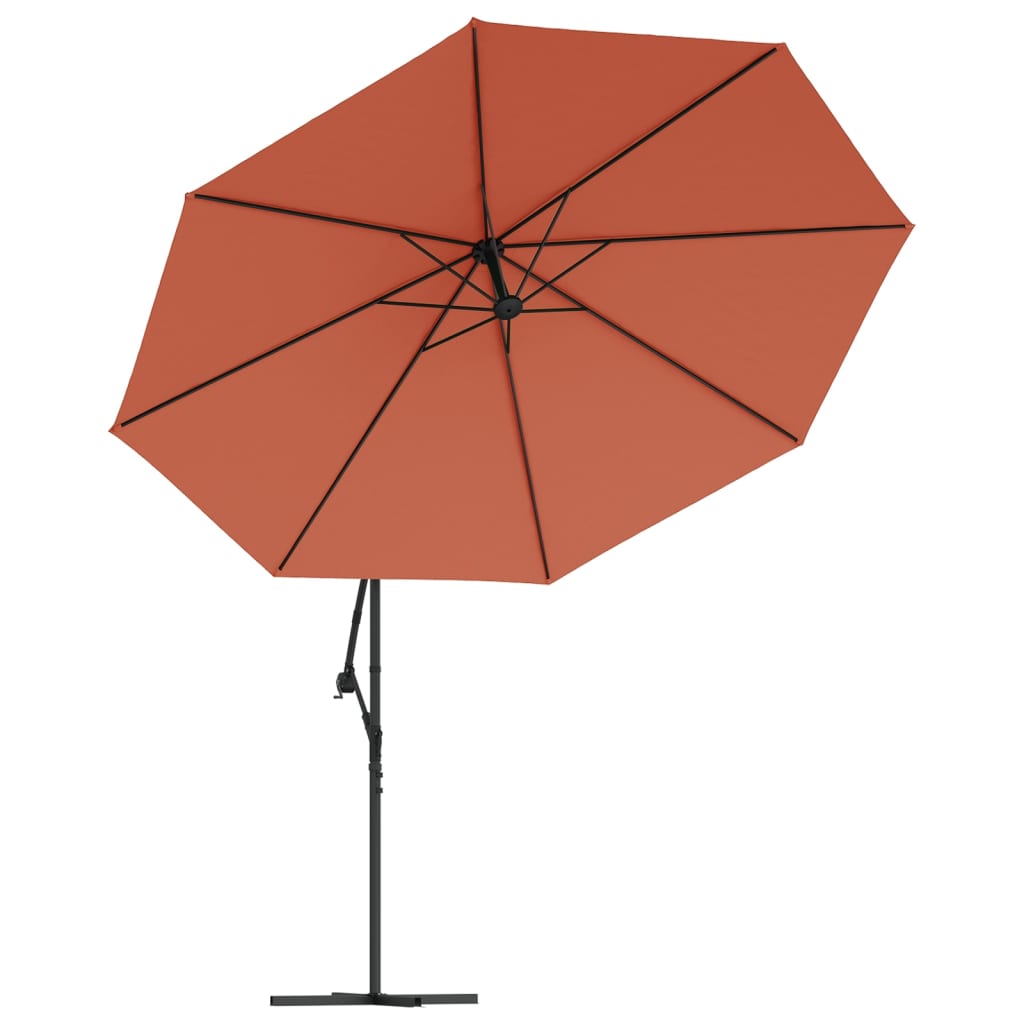 vidaXL Cantilever Umbrella Parasol with Solar LEDs Patio Umbrella Sunshade-16