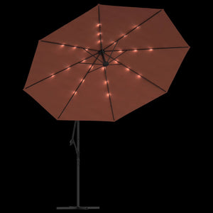 vidaXL Cantilever Umbrella Parasol with Solar LEDs Patio Umbrella Sunshade-27