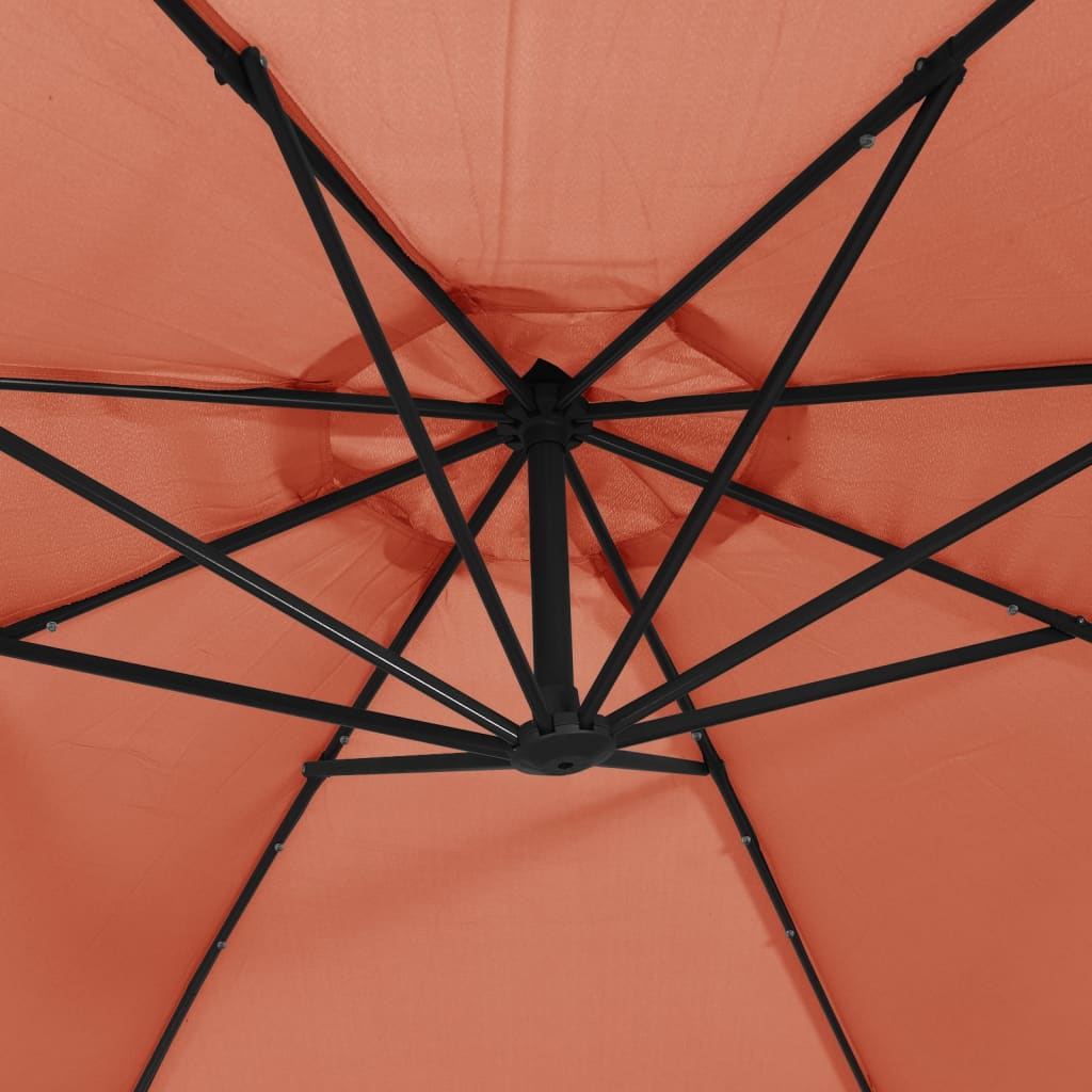 vidaXL Cantilever Umbrella Parasol with Solar LEDs Patio Umbrella Sunshade-48