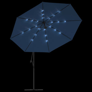 vidaXL Cantilever Umbrella Parasol with Solar LEDs Patio Umbrella Sunshade-9