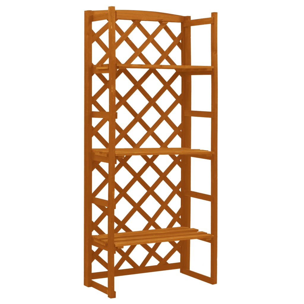 vidaXL Plant Rack Plant Stand with Trellis Flower Pot Stand Solid Firwood-0