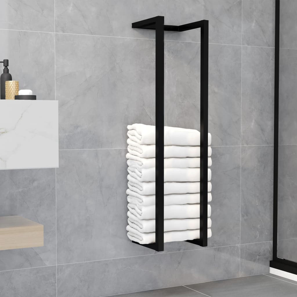 vidaXL Towel Rack Wall Mounted Bath Towel Storage Bathroom Organizer Iron-0