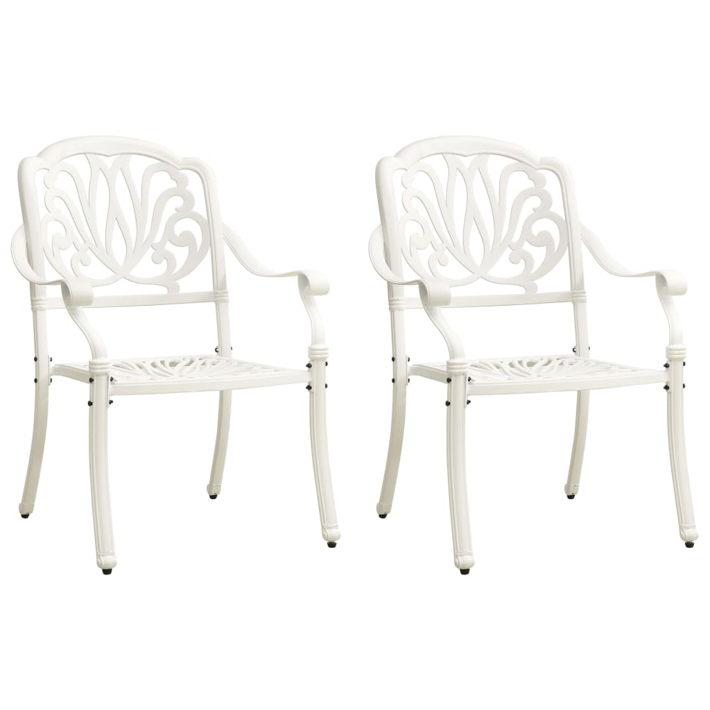 vidaXL Patio Chairs 2 Pcs Patio Furniture for Garden Deck Porch Cast Aluminum-12