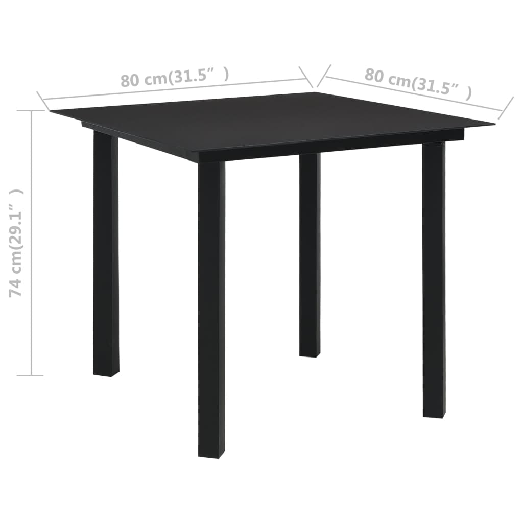 vidaXL Garden Dining Set 3/5 Piece PVC Rattan Black Outdoor Dinner Table Chair-0