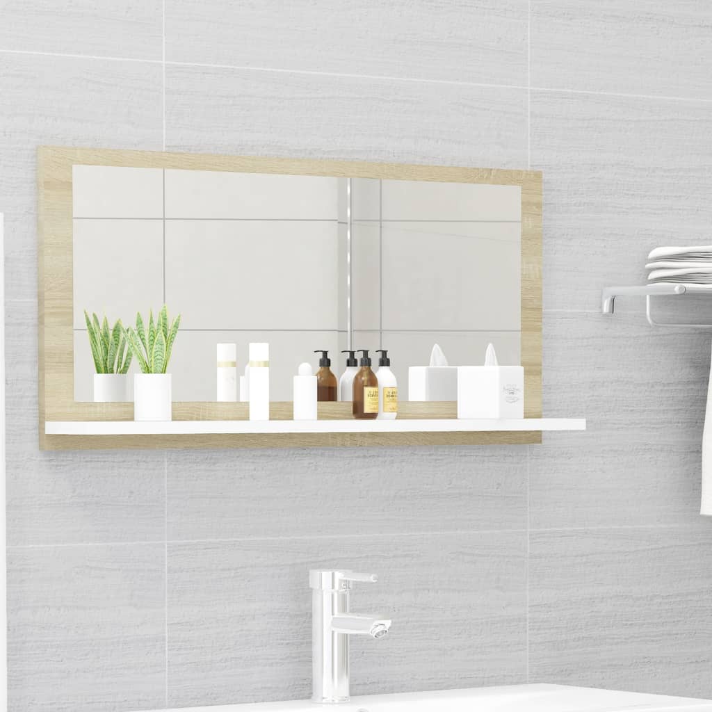 vidaXL Bathroom Mirror Framed Vanity Mirror for Powder Room Engineered Wood-39