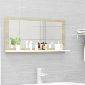 vidaXL Bathroom Mirror Framed Vanity Mirror for Powder Room Engineered Wood-39