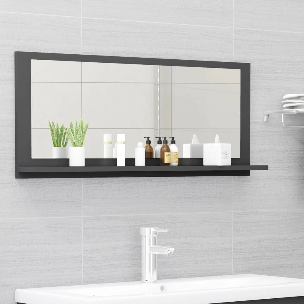 vidaXL Bathroom Mirror Framed Vanity Mirror for Powder Room Engineered Wood-10