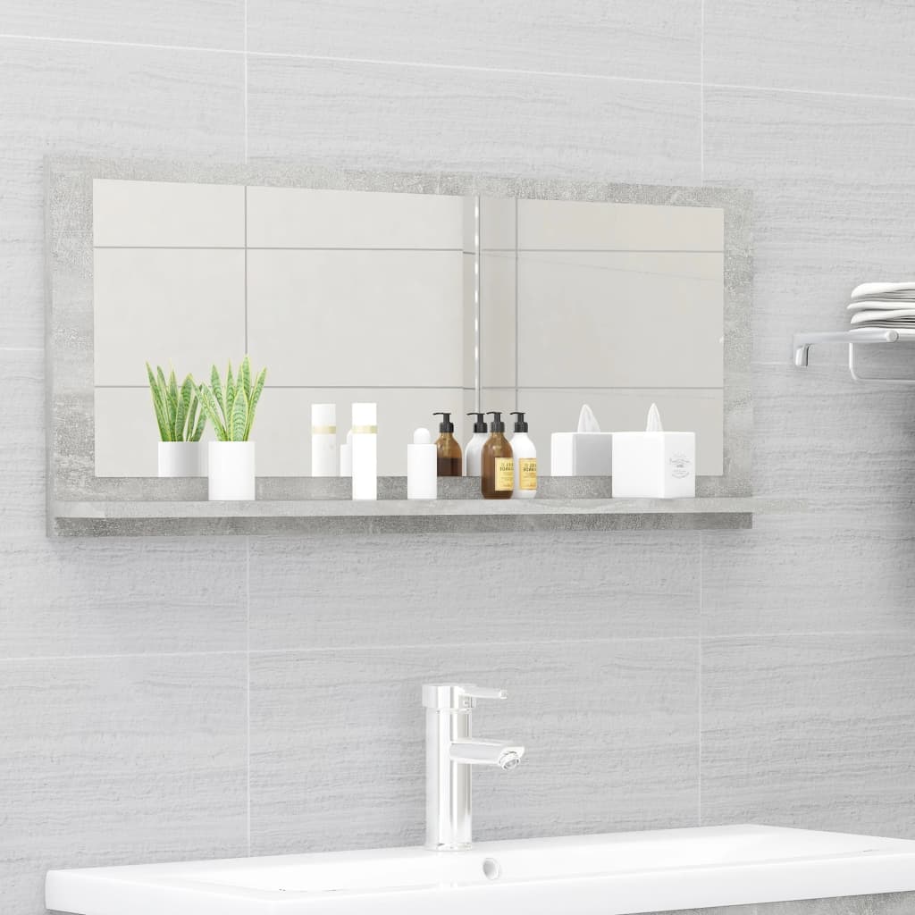 vidaXL Bathroom Mirror Framed Vanity Mirror for Powder Room Engineered Wood-42