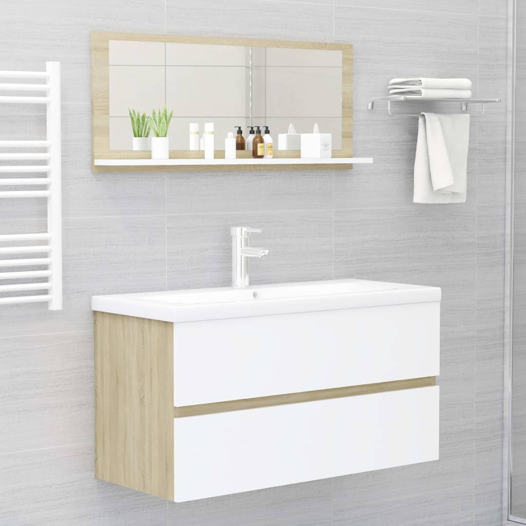 vidaXL Bathroom Mirror Framed Vanity Mirror for Powder Room Engineered Wood-67