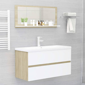 vidaXL Bathroom Mirror Framed Vanity Mirror for Powder Room Engineered Wood-67