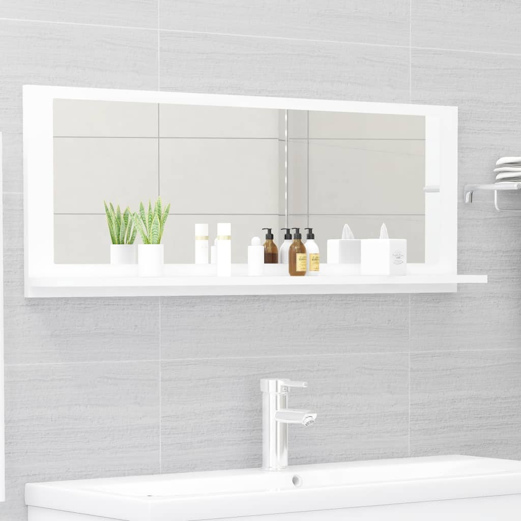 vidaXL Bathroom Mirror Framed Vanity Mirror for Powder Room Engineered Wood-12