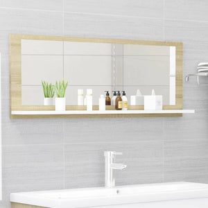 vidaXL Bathroom Mirror Framed Vanity Mirror for Powder Room Engineered Wood-18