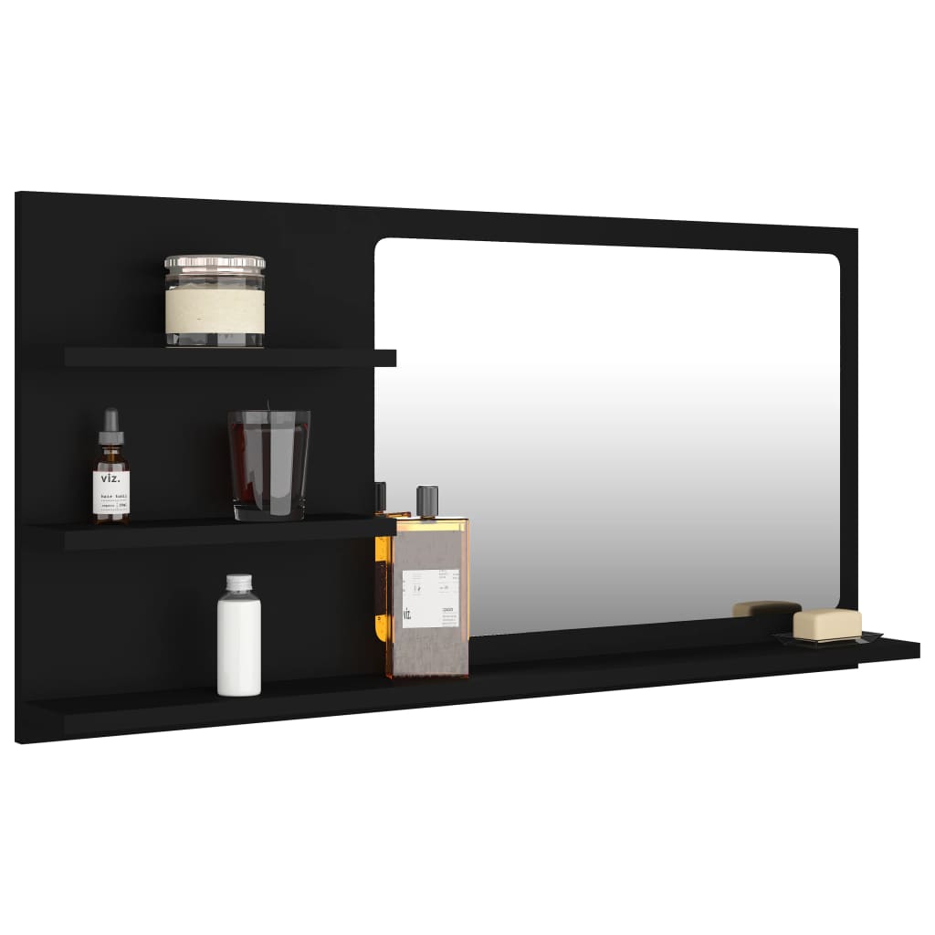 vidaXL Bathroom Mirror Vanity with Shelves for Powder Room Engineered Wood-40
