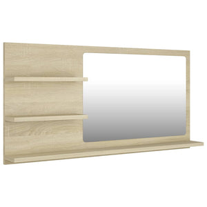 vidaXL Bathroom Mirror Vanity with Shelves for Powder Room Engineered Wood-17