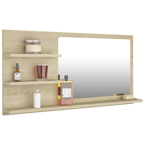 vidaXL Bathroom Mirror Vanity with Shelves for Powder Room Engineered Wood-21