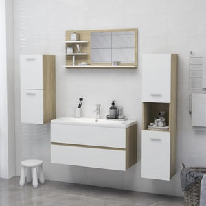 vidaXL Bathroom Mirror Vanity with Shelves for Powder Room Engineered Wood-11