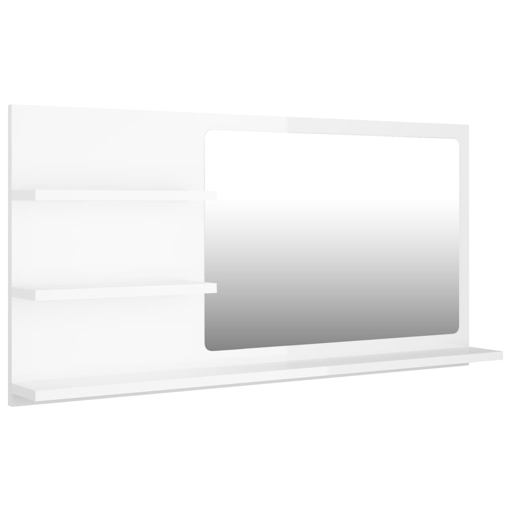 vidaXL Bathroom Mirror Vanity with Shelves for Powder Room Engineered Wood-10