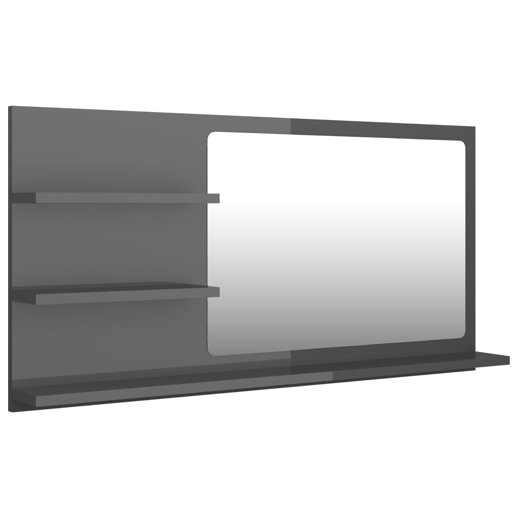 vidaXL Bathroom Mirror Vanity with Shelves for Powder Room Engineered Wood-36