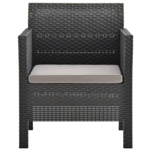 vidaXL Patio Chair with Cushion PP Rattan Anthracite-1