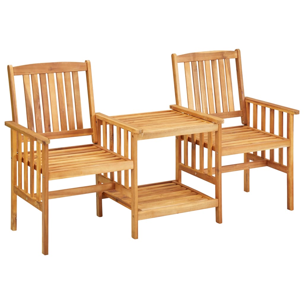 vidaXL Patio Bistro Set Table and Chairs Conversation Set Solid Acacia Wood-0
