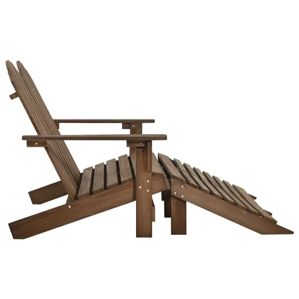 vidaXL 2-Seater Patio Adirondack Chair with Ottoman Furniture Solid Wood Fir-40