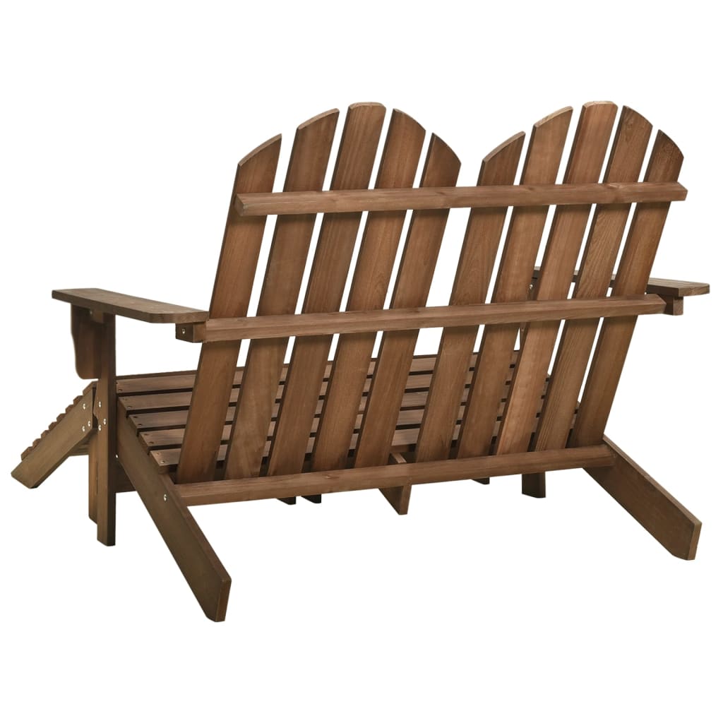 vidaXL 2-Seater Patio Adirondack Chair with Ottoman Furniture Solid Wood Fir-46