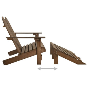 vidaXL 2-Seater Patio Adirondack Chair with Ottoman Furniture Solid Wood Fir-52