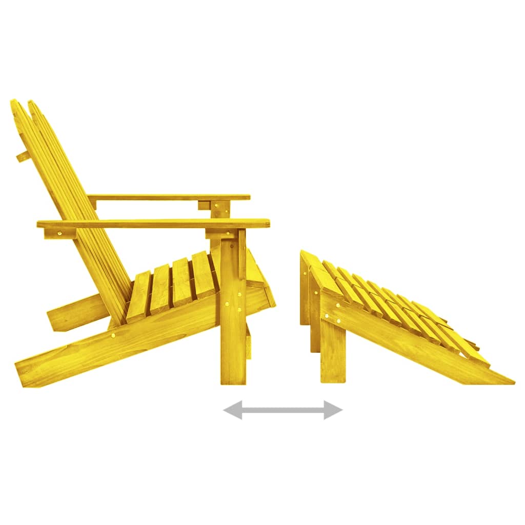 vidaXL 2-Seater Patio Adirondack Chair with Ottoman Furniture Solid Wood Fir-10