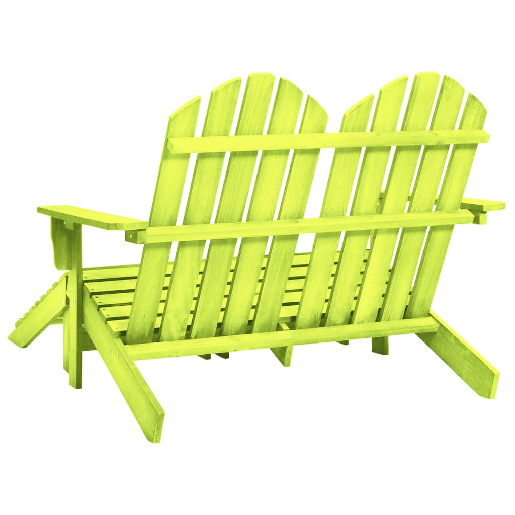 vidaXL 2-Seater Patio Adirondack Chair with Ottoman Furniture Solid Wood Fir-59