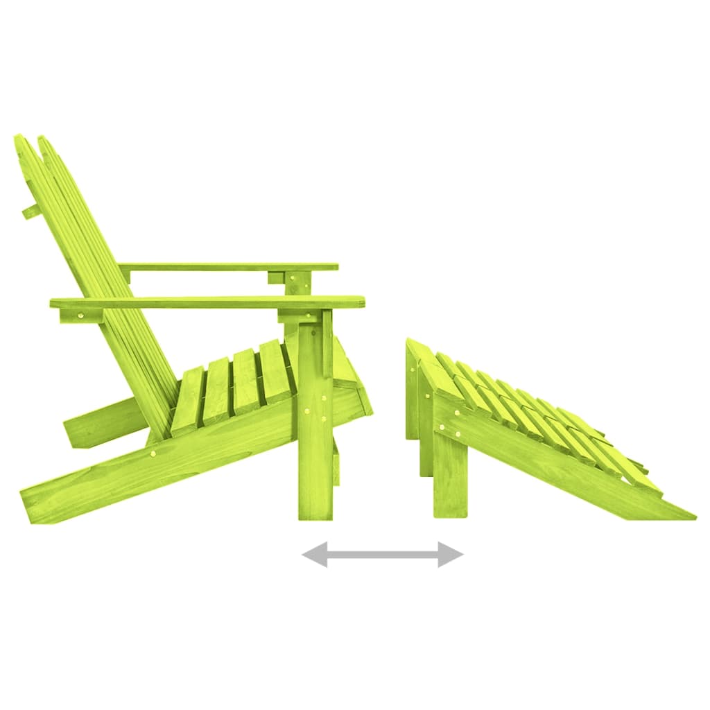 vidaXL 2-Seater Patio Adirondack Chair with Ottoman Furniture Solid Wood Fir-2