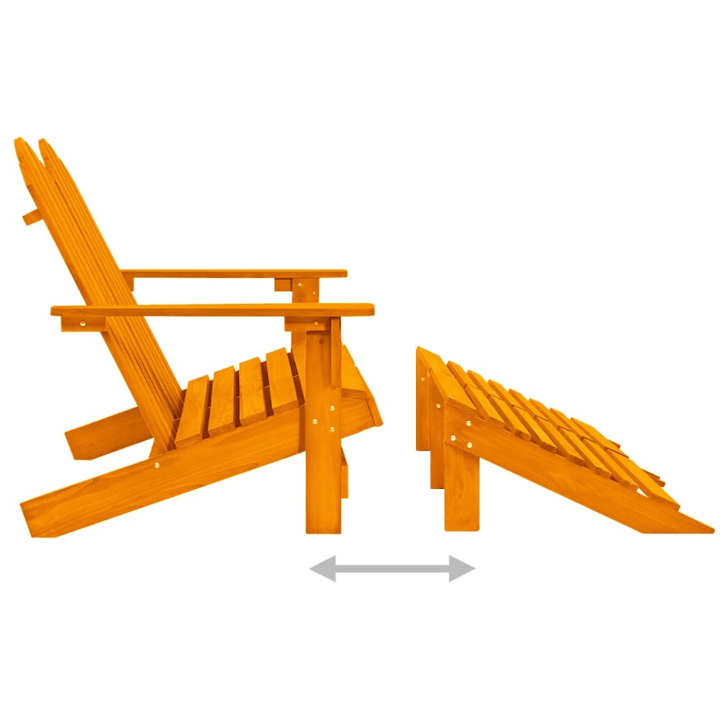 vidaXL 2-Seater Patio Adirondack Chair with Ottoman Furniture Solid Wood Fir-61