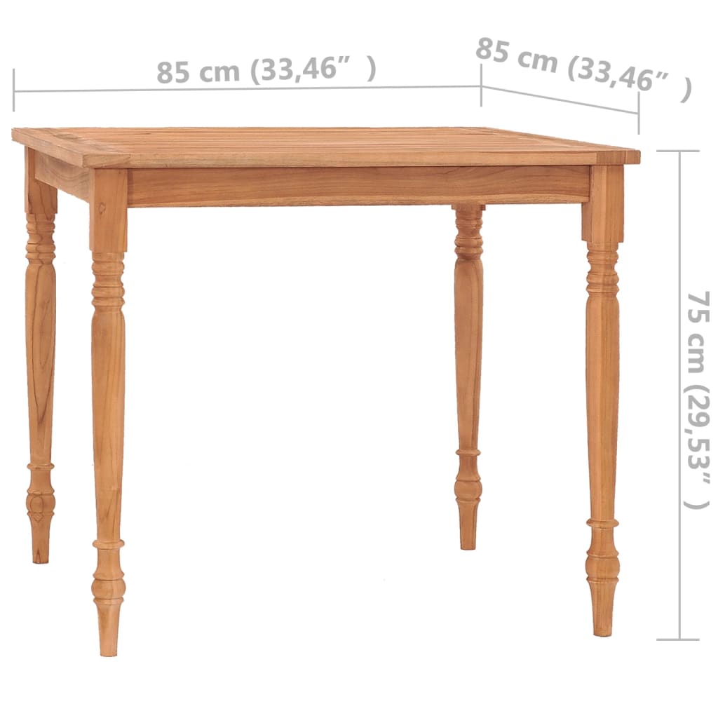 vidaXL Batavia Table Dining Table Wooden Dining Room Table Solid Teak Wood-12