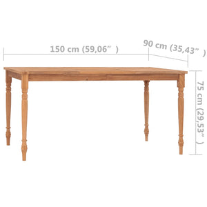 vidaXL Batavia Table Dining Table Wooden Dining Room Table Solid Teak Wood-15