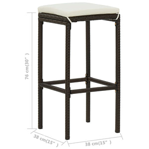 vidaXL Patio Bar Set Bar Table and Stools Patio Furniture Set with Cushions-61