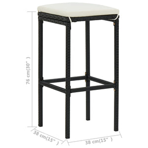 vidaXL Patio Bar Set Bar Table and Stools Patio Furniture Set with Cushions-11