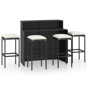 vidaXL Patio Bar Set Bar Table and Stools Patio Furniture Set with Cushions-12