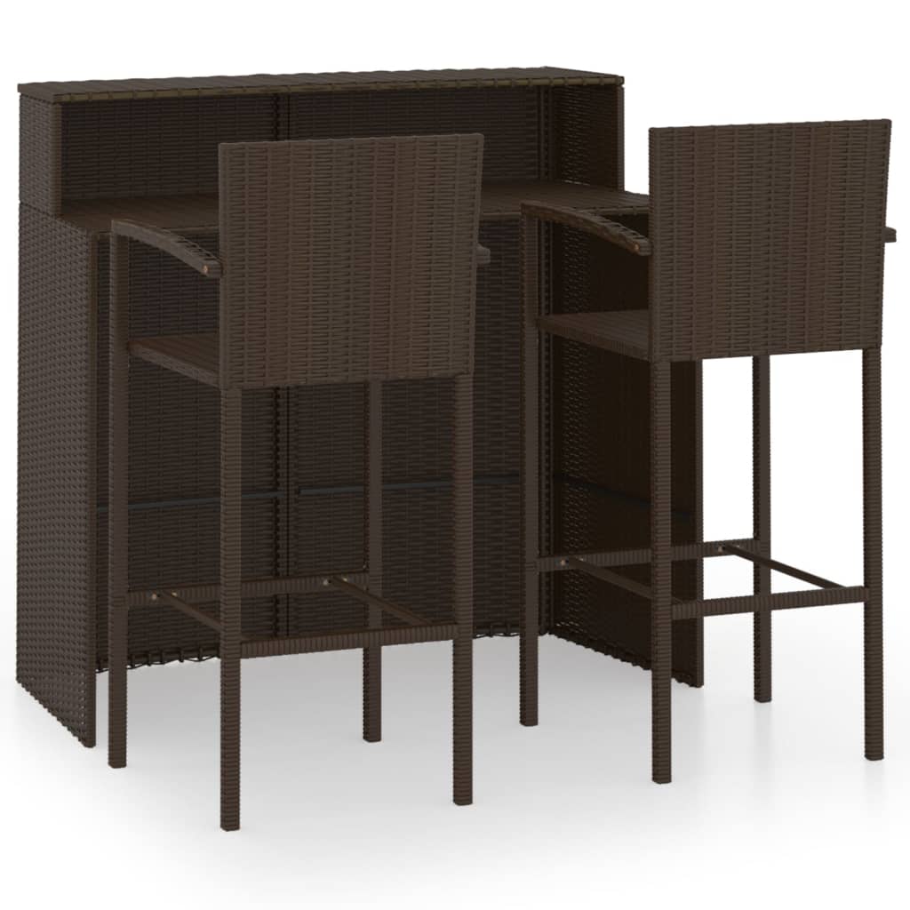 vidaXL Patio Bar Set Bar Table and Stools Patio Furniture Set Conversation Set-3