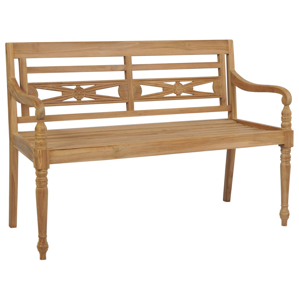 vidaXL Batavia Bench with Anthracite Cushion 59.1" Solid Teak Wood-0