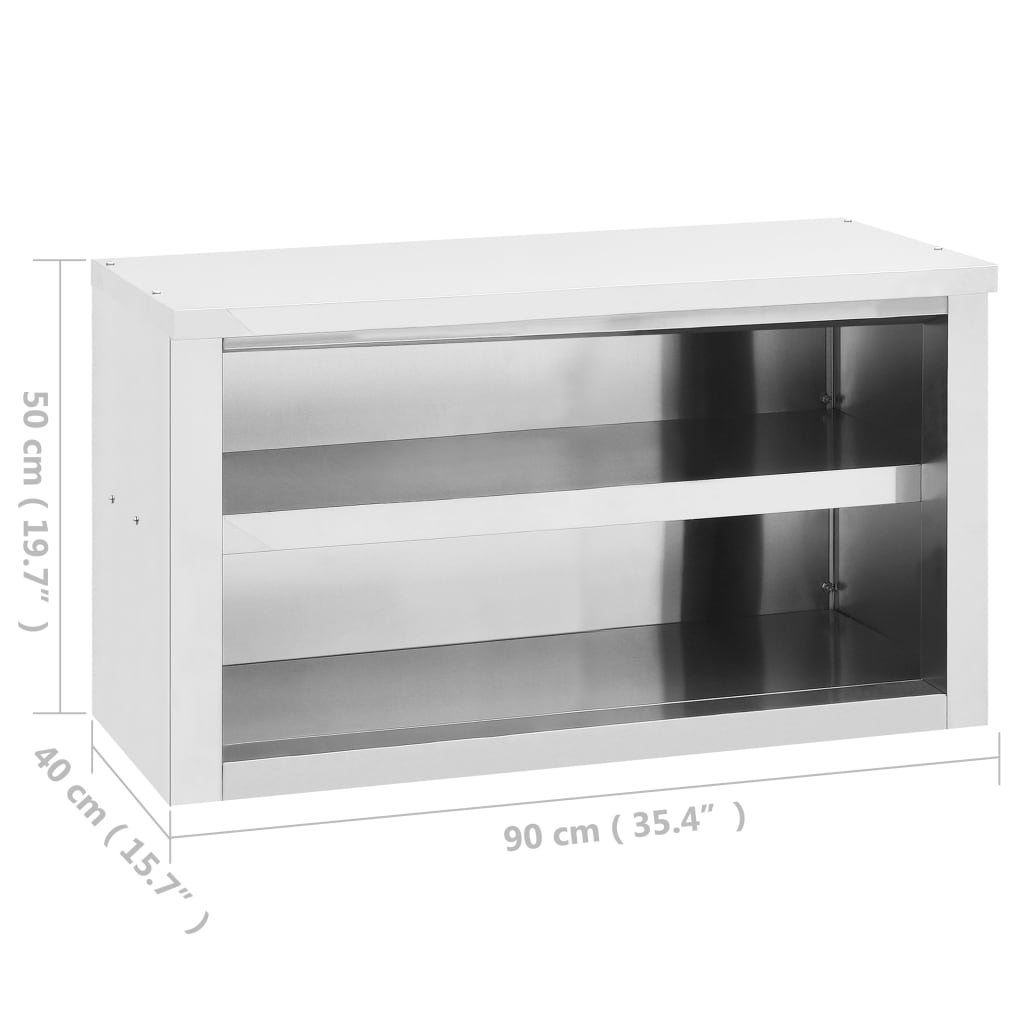 vidaXL Wall Cabinet Storage Cabinet Kitchen Wall Cupboard Stainless Steel-26